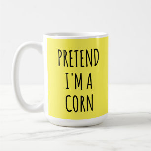 Caneca De Café Halloween Divertido - Finja que sou um Milho
