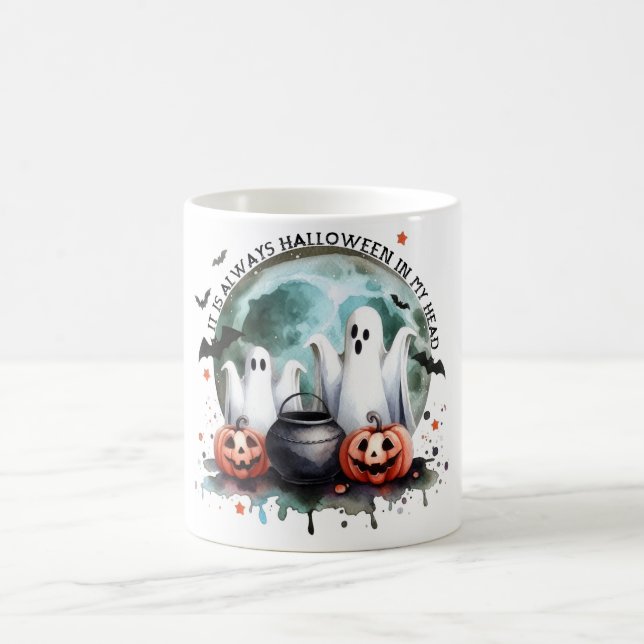 Caneca De Café HALLOWEEN É sempre Halloween na minha cabeça (Centro)