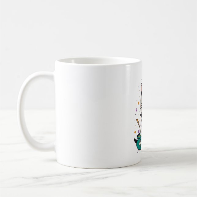 Caneca De Café Halloween Feline Hero One Spooky Nurse Cat (Esquerda)