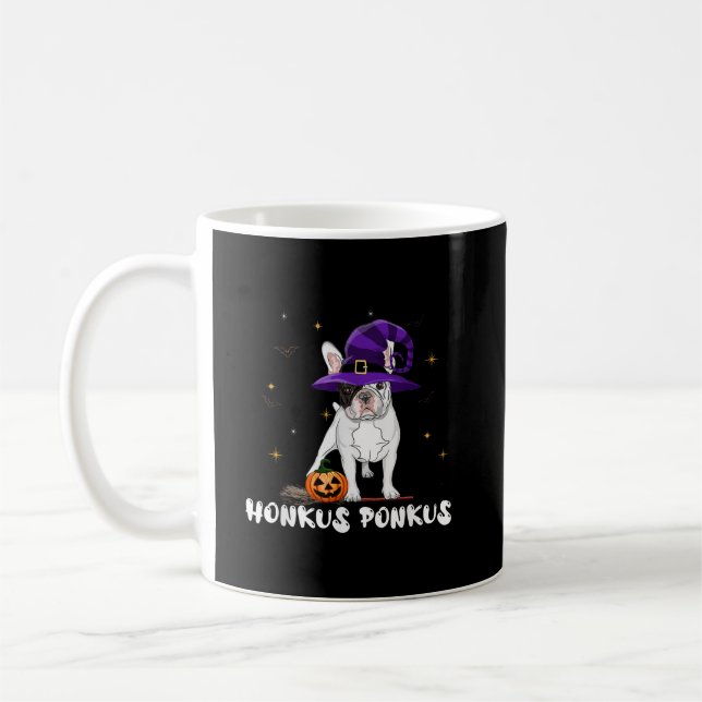 Caneca De Café Halloween French Bulldog Witch Honkus Ponkus (Esquerda)