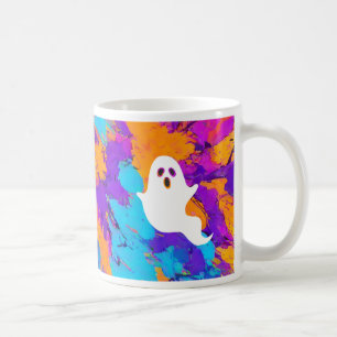 Caneca De Café Halloween Ghost Abstrato Holiday Mug