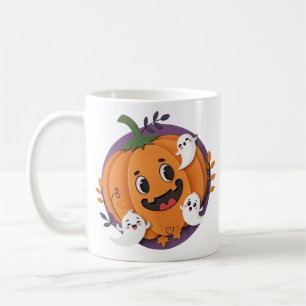 Caneca De Café Halloween Ghost Chase Pumpkin Spooky Season