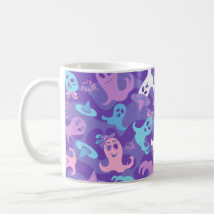 Caneca De Café Halloween Ghosts Purple Mug Cup
