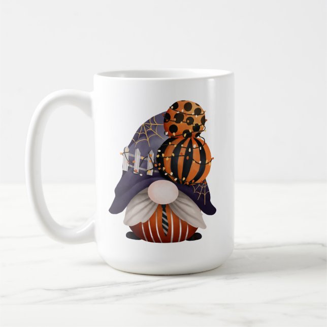Caneca De Café Halloween Gnomo Purple e Orange (Esquerda)