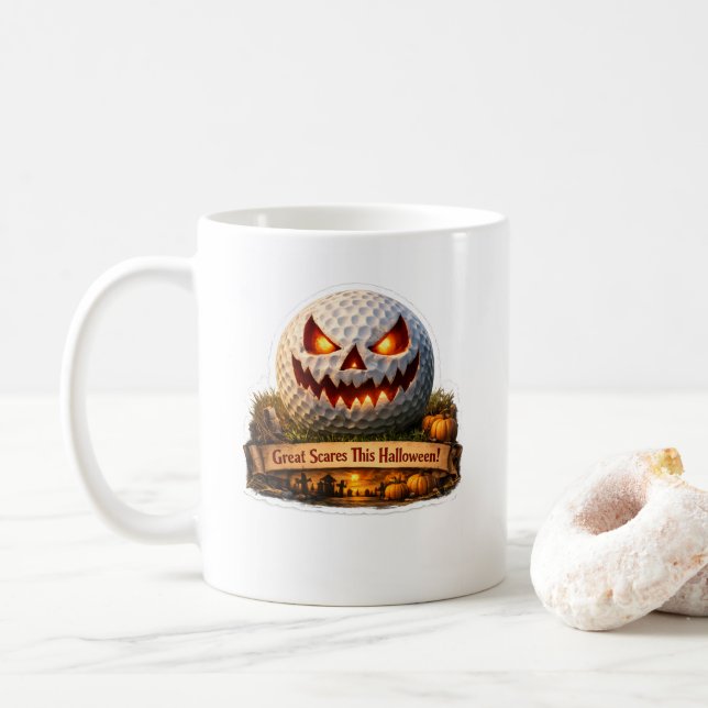 Caneca De Café halloween golf mug (Com Donut)