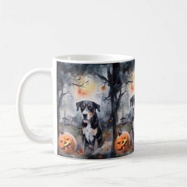 Caneca De Café Halloween Grande Suíço Com Pumpkins Assustado (Esquerda)