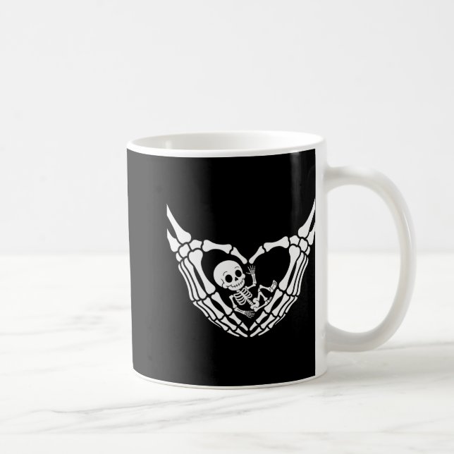 Caneca De Café Halloween Grávida Bebê Esqueleto Estranho Nova Est (Direita)