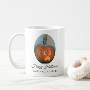 Caneca De Café Halloween Gritando Jack O Lanterna Pumpkin Pastel