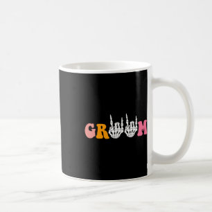 Caneca De Café Halloween Groom Noiva Skeleton Casamento de Mão