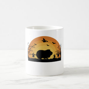 Caneca De Café "Halloween Guiné Pig Moon Mug - Engraçado Custo An