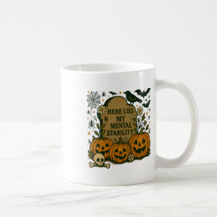 Caneca De Café Halloween Horror Spooky Season Aqui Mente Meu Ment