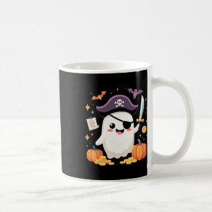 Caneca De Café Halloween Kawaii Ghost Vestido Como Pirata Para Sp