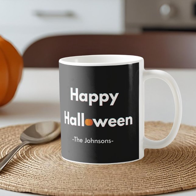Caneca De Café Halloween Minimalista Moderno – Personalizado (Criador carregado)