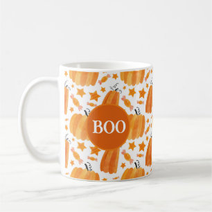 Caneca De Café Halloween Monograma Pumpkin Mug