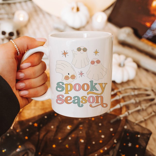 Caneca De Café Halloween Mug Retro Cute Ghost Spooky Season Mug (Criador carregado)