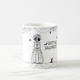Caneca De Café Halloween Noiva Skeleton Café Mug