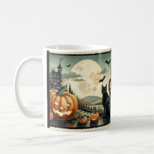 Caneca De Café Halloween/outono/Outono/Abóbora/gato
