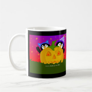 Caneca De Café Halloween Penguins