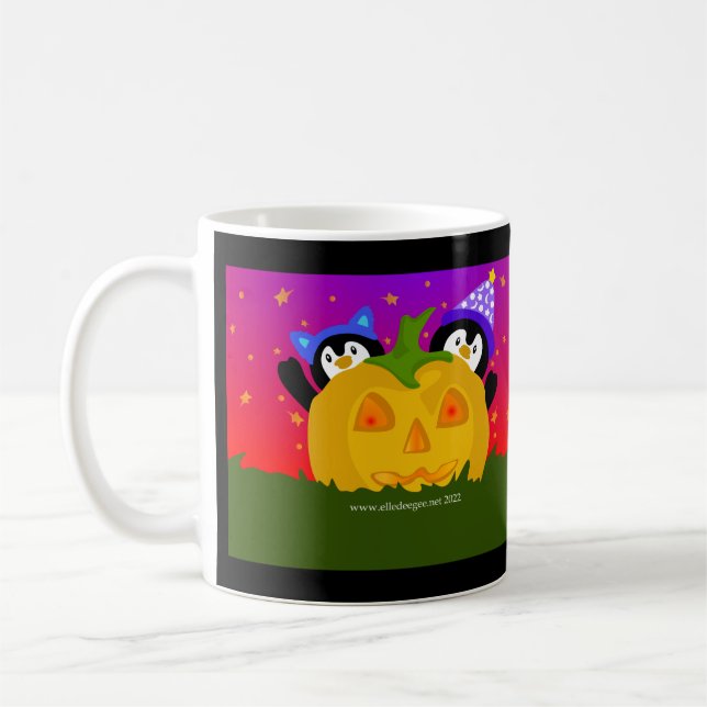 Caneca De Café Halloween Penguins (Esquerda)