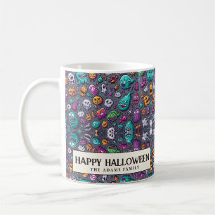Caneca De Café Halloween, Pequenos Monstros Curiosos