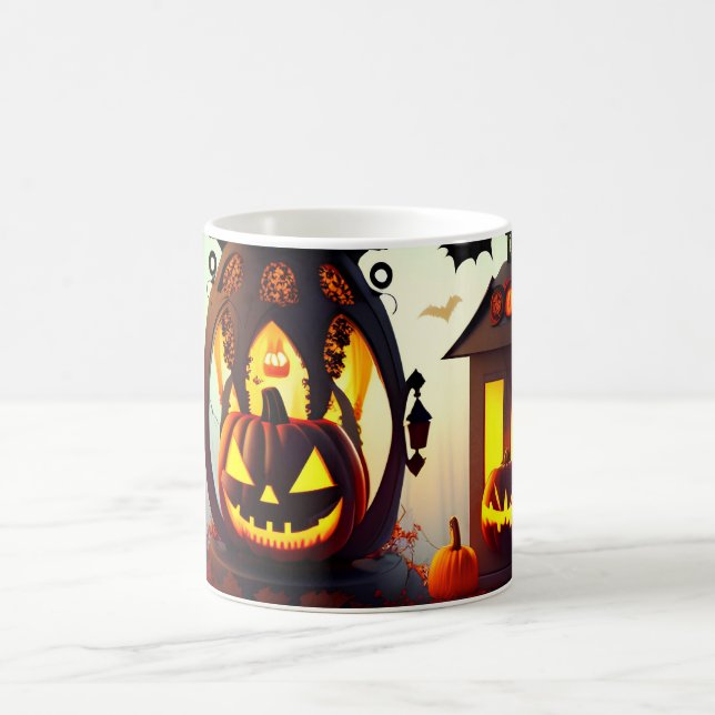 Caneca De Café Halloween Personalizado de Pumpkin Forest (Centro)