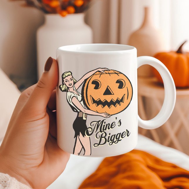 Caneca De Café Halloween Pumpkin Funny Retro Orange Mines Maior (Criador carregado)