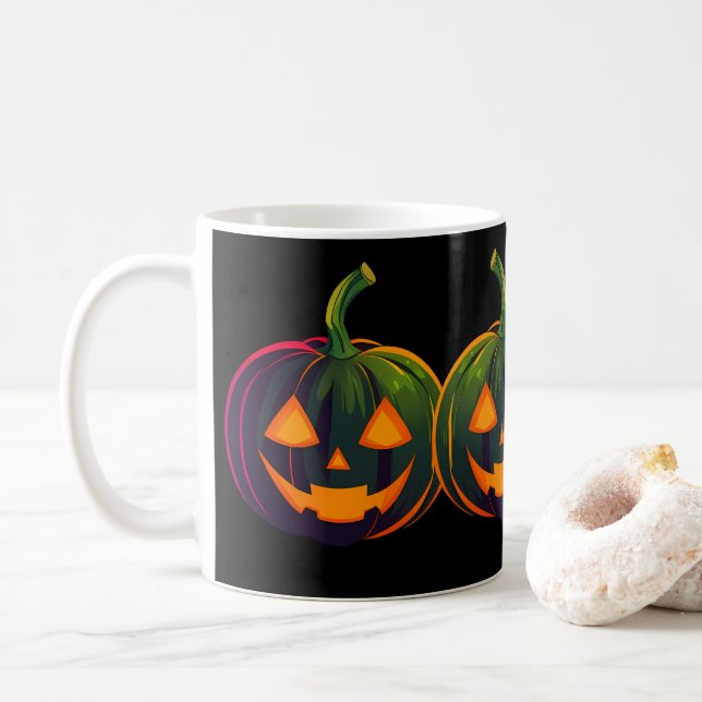 Caneca De Café Halloween Pumpkin Vibes (Com Donut)