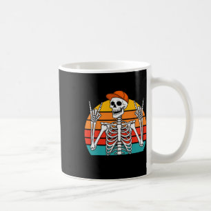 Caneca De Café Halloween Rocker Skeleton Boné Legal Punk Rock Men