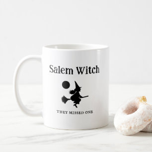 Caneca De Café Halloween Salem Bruxa Voando de Vassoura