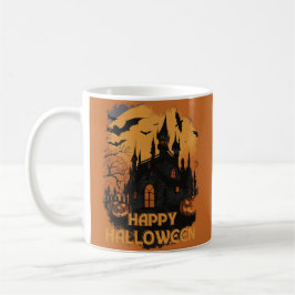 Caneca De Café Halloween-Schloss unter Mondlicht