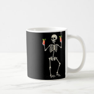 Caneca De Café Halloween Skeleton Bebendo Bloody Mary Tail