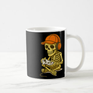 Caneca De Café Halloween Skeleton Gamer Video Gaming Boys Men Kid