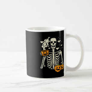 Caneca De Café Halloween Skeleton Pumpkin Queda Fall Café Diversã