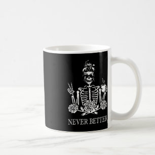 Caneca De Café Halloween Skeleton Skeleton Mulheres Bebendo Café