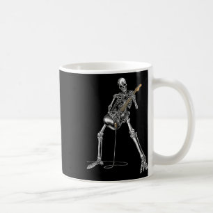 Caneca De Café Halloween Skeleton Tocando Guitarra Rock E Roll E