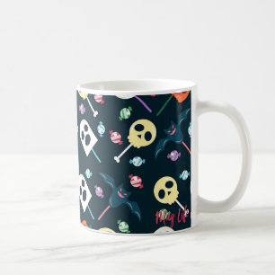 Caneca De Café Halloween Skulls & Ghosts Candy Pattern Mug