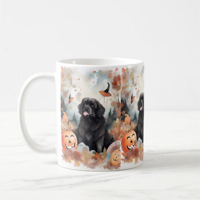 Caneca De Café Halloween Terra Nova Com Abóboras Assustador  (Esquerda)