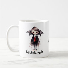 Caneca De Café Halloween Vampire Kid Personalize