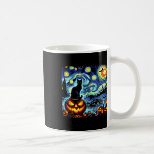 Caneca De Café Halloween Van Gogh Starry Night Black