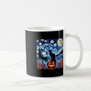 Caneca De Café Halloween Van Gogh Starry Night Black