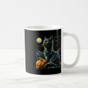 Caneca De Café Halloween Van Gogh Starry Night Black