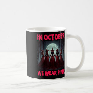 Caneca De Café Halloween Vibes Feiticeira do Cancer da Mama em ou