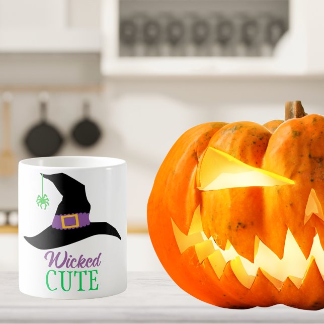 Caneca De Café Halloween Wicked Cute Witch Hat (Criador carregado)