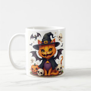 Caneca De Café Halloween Witch Cat Mug