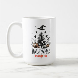 Caneca De Café Hallowmas Halloween Mashup de Natal