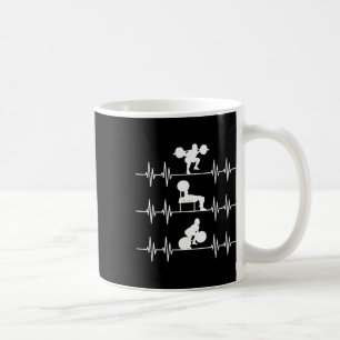 Caneca De Café Halterofilismo com batimento cardíaco com decalque