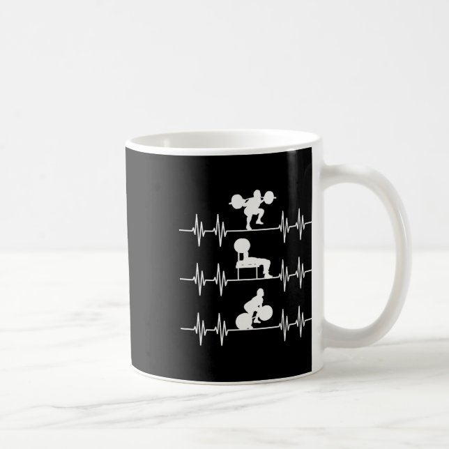 Caneca De Café Halterofilismo com batimento cardíaco com decalque (Direita)