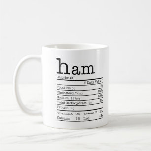 Caneca De Café Ham Nutrition Facts Funny For Thanksgiving Christm
