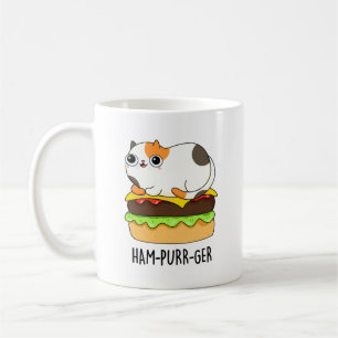 Caneca De Café Ham-Purr-Ger Funny Cat Hamburger Pun