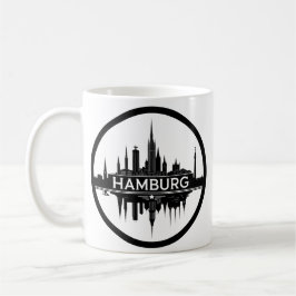 Caneca De Café Hamburgo Alemanha Skyline - Círculo de Vintagem Ci